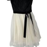 White House | Black Market Black & White Strapless Tulle Velvet Bow Mini Party Dre Photo 0