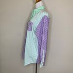 Solid & Striped Colorblock Shirt Coverup Sz XS Green Purple White NWOT Photo 2
