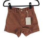 Everlane Womens The Cotton Twill Shorts Rosewood Brown 0 Photo 2