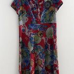 Matrushka Construction Handmade‎ Whimsical Bow Butterfly Print Blouse Dress L Red Size L Photo 3