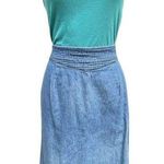 Newport News VTG 80s Light Wash Jean Skirt Knee Length Women’s 14 Denim Blue Photo 0