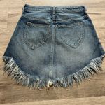 Free People Bailey Denim Asymmetrical Fringe Hem Skirt Size 24 (26” Waist) Photo 5