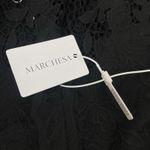 Marchesa Rosa Black Linen Lace Maxi Dress Handkerchief Hem Size 2 Photo 12