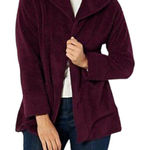 UGG Koolaburra by  Fleece Wine Shawl Collar Cardigan Light Jacket Size Medium Photo 0