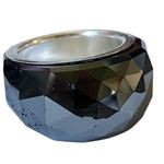 Swavorski SWAROVSKI NIRVANA RING sz 52 Jet Black Silver Crystal Ring Photo 1