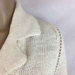 Cassin 100% Linen Ivory Woven Long Sleeve Belted Cardigan Sweater M Size M Photo 4