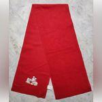 Disney The  Store's 100% Polyester Scarf Embroidered Mickey & Pluto - Red Photo 2
