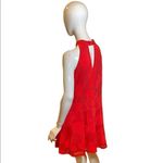 Waverly Grey Halter Keyhole Floral Chiffon Red Mini Dress Medium Photo 13