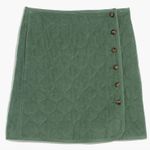 Madewell  Green Corduroy Quilted Mini Skirt Size 4 Photo 0