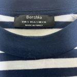 Bershka  NEW Navy White Striped Casual Coastal Basic Shirt Women’s Size Small Photo 2