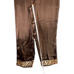 Delicates  Pajamas Set Womens Medium Satin Leopard Trim Cami Pants Sleepwear Photo 12