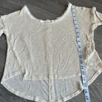 Urban Outfitters Extra Small Slouchy Cropped long Sleeve Knit Shirt White Gold Photo 3