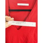 Susana Monaco NWT V-Neck Top Tie Sleeves Small Red Cherry Sexy Romantic Fall Photo 5