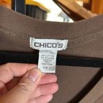 Chico's Chico’s Cap Sleeve V Neck Chocolate Brown Tee Shirt Size Medium (1) Photo 2