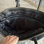 Joy & Iman Black Leather Tote Large Shoulder Bag Best Friend Satchel Top Handles Gold Photo 10