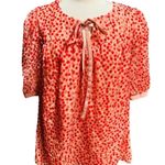 Modcloth Confetti Confection Tie-Neck Blouse Pink/Red Size 1X Photo 9