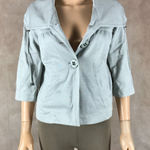 Vintage YANSI FUGEL Silver Metallic Collared Jacket Size 0 Photo 0