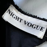 Vintage 80’s Night Vogue 100% Silk Beaded Cocktail Dress Black Silver Photo 4