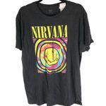 Nirvana  Women's T-Shirt Rainbow Smiley Face Logo Graphic Gray XL Photo 1