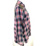 Free People  Little Bit of Sugar Plaid Gold Sequin Button Up Shirt Size XS Photo 2