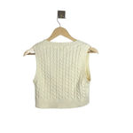 Princess Polly  Sydney Cropped V-Neck Sweater Vest in Cream Size S/M Photo 9