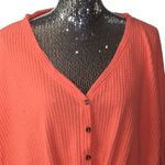 Urban Outfitters  Orange Waffle Knit Jojo Thermal Long Sleeve Top Medium Photo 2