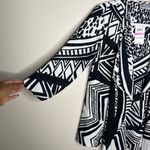 JM Collection  Petite Modern‎ Mix Black & White Printed Chiffon Open Front Jacket Photo 5