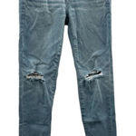 American Eagle  Light Wash Distressed Mid Rise Ankle Skinny Jeans Size‎ 2 Short Photo 0