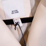 NEW River Island Faux Vegan Fur Leather Panel Comfort Layer Puffer Jacket Stone Photo 2