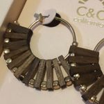 C&C California Gold and Wood Hoop Earrings Photo 2