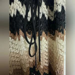 Dress Barn Dress barn women’s brown zig zag v neck crocheted cover up plus size 16 Photo 3