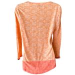 Lucky Brand  Coral Place Scarf Orange Boho Long Sleeve Paisley Top ~ Womens SMALL Photo 2