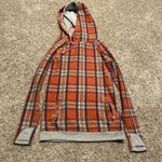 Plaid Orange and Gray Women's Hoodie Size XS Photo 0