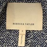 Rebecca Taylor Tweed Peplum Jacket Size 2 Blue Frayed Hem Preppy Classic Chic Photo 8