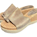 Donald J Pliner Janet Metallic Platform Slide Gold Womens Shoes Wedge Size 8.5 Photo 0