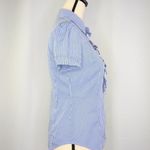 Vintage Blue and white stripes‎ 100% cotton short Photo 9