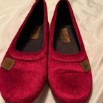 ZARA Women's Rich Red Velvet Loafers Photo 0