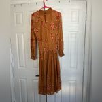 Fig and Flower Rust Floral Long Sleeve Dress Brown Size M Photo 1