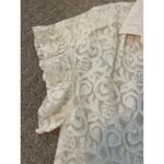 Go by Go Silk Off White Button Down Flutter Short Sleeve Blouse Photo 1