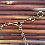 Monet Vintage  Gold Necklace with Green and White Stones 16”-18” Photo 4