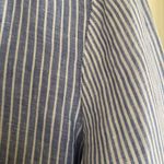 J Jill love Linen Essential Long Sleeved Button Down Blue White Shirt Sz SMALL Photo 2