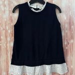 Loft Women's Eyelet Mixed Media Sweater Tank Forever Navy Photo 1