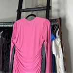 Oh Polly  Ruched Cutout Embellished Long Sleeve Bodycon Mini Dress in Hot Pink Photo 8