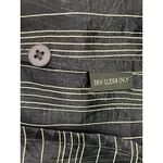 Ellen Tracy  Navy Sheer Striped Button Down Blouse Women’s 8 Evening Party Photo 9