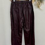 Hugo Boss Burgundy Brown Maroon Faux Leather Joggers size 2 Photo 3