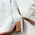 White Western Cowgirl Faux Leather Boots Size 5 Photo 7