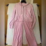 No Boundaries  Pink Velour Zip-Up Hoodie & Pants Set Y2K Lounge Set Photo 2