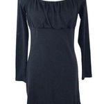 Leith Black Ribbed Long Sleeve Sheath Dress Large Photo 0