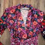 ZARA Floral Wrap Long Sleeve Shoulder Pad Top Photo 8
