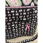 Vera Bradley Villager Tote Bag Pink Elephants Retired Black Quilted RARE 2007 Photo 8